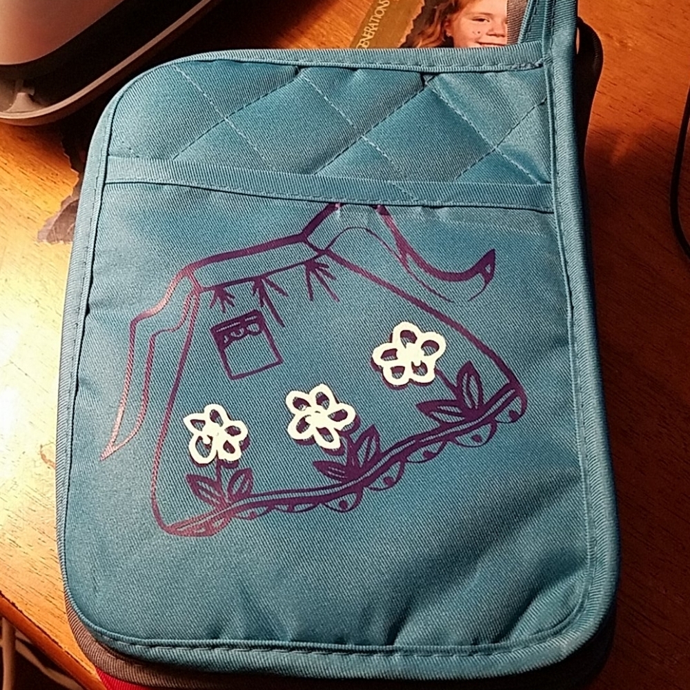 Apron with Flower Accents Teal